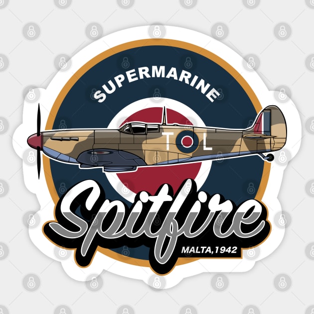 Supermarine Spitfire Malta Sticker by TCP